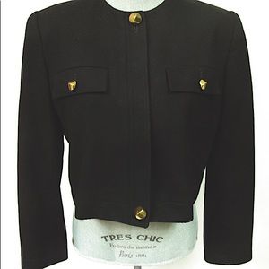 Vintage Blassport by Bill Blass Black Cropped Jacket